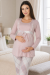 Effortt 8082 Pudra Dantelli Lohusa Pijama Takım